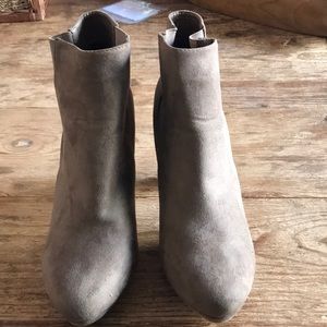 Beige suede booties. Super comfy! Never worn.